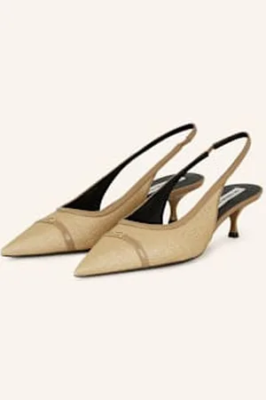 Victoria Beckham Czółenka Z Odkrytą Piętą beige