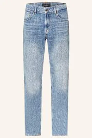 7 for all Mankind Jeansy The Straight Station Straight Fit Z Lnem blau