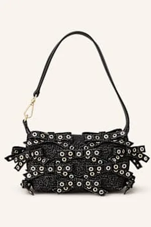Ganni Torebka Bow Eyelet Butterfly Small schwarz