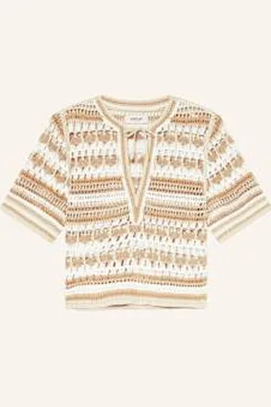 Replay Dzianinowa Koszulka beige