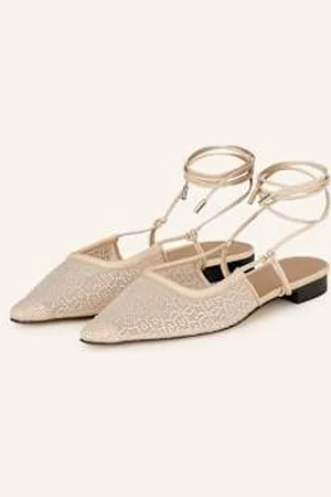 HUGO BOSS Klapki Typu Mules Charlize Z Ozdobnymi Kamykami beige