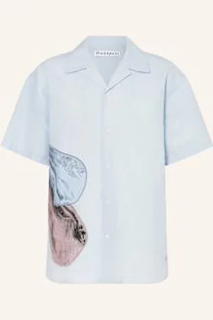 J.W.Anderson Koszula Z Klapami Comfort Fit Z Dodatkiem Lnu blau
