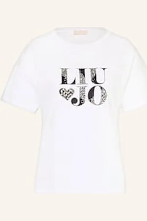 Liu Jo T-Shirt Z Obszyciem Ozdobnymi Kamykami weiss