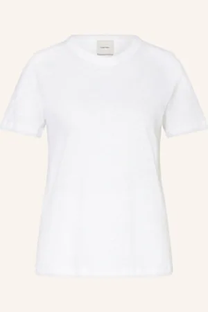 Calvin Klein Dzianinowa Koszulka Z Dodatkiem Lnu weiss