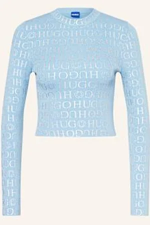 Hugo Blue Krótki Sweter Soil blau