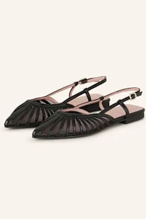 Pretty Ballerinas Baleriny Z Odkrytą Piętą Red Negro Coton schwarz
