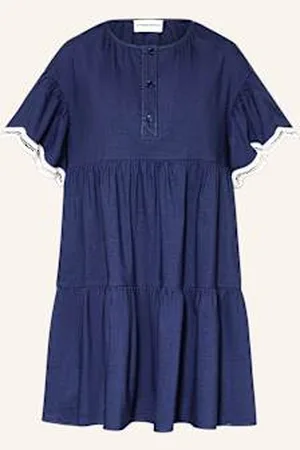 Claudie Pierlot Sukienka Z Dodatkiem Lnu blau