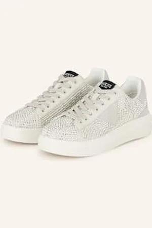 Guess Sneakersy Elbina Z Ozdobnymi Kamykami weiss
