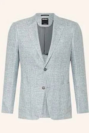 Ermenegildo Zegna Marynarka Slim Fit Z Dodatkiem Lnu blau