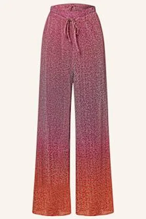 Oseree Spodnie Marlena Lumiere Shade Z Błyszczącą Przędzą pink