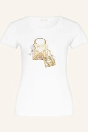 Liu Jo T-Shirt Z Ćwiekami I Ozdobnymi Kamykami weiss