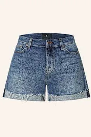 7 for all Mankind Szorty Jeansowe Mid Roll blau