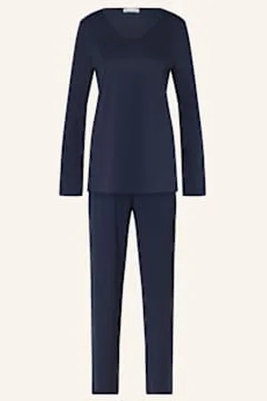 Hanro Piżama Cotton Silk blau