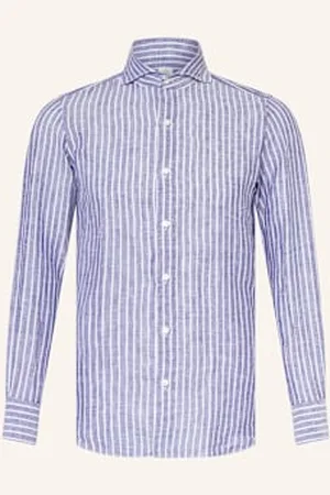 Finamore Koszula Z Lnu Tokyo Slim Fit blau