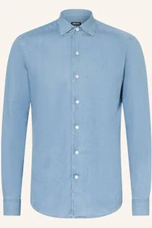 Ermenegildo Zegna Koszula Jeansowa Regular Fit blau