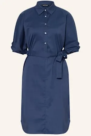 REPEAT cashmere Sukienka Koszulowa Z Rękawami 3/4 blau