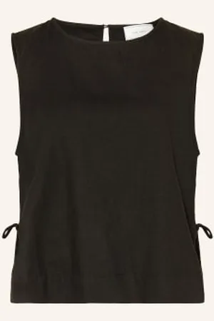 Neo Noir Top Svetlana Z Lnem schwarz