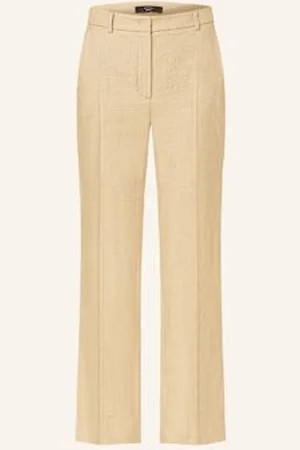 Max Mara Spodnie Agape Z Lnem beige