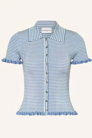 Claudie Pierlot Bluzka Z Dzianiny Z Falbankami blau