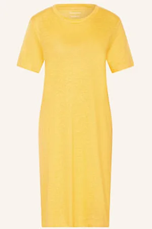 Knowledge Cotton Apparal Sukienka Z Lnu gelb