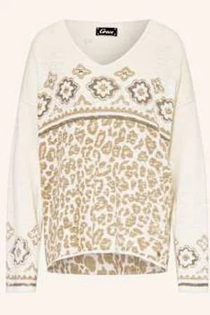 Grace Sweter Z Dodatkiem Lnu I Cekinami beige