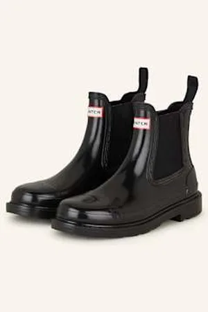 Hunter Botki Chelsea Commando Gloss schwarz