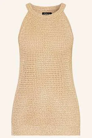 Grace Dzianinowy Top Z Błyszczącą Przędzą beige