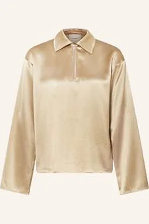 Nanushka Bluzka Mencia Z Satyny beige