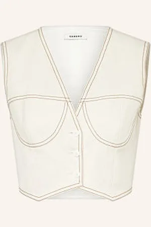 Sandro Krótka Kamizelka beige