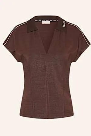 Liu Jo Koszulka Polo Z Piki Z Lampasami braun