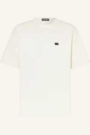Dolce & Gabbana T-Shirt Z Materiału Pika weiss