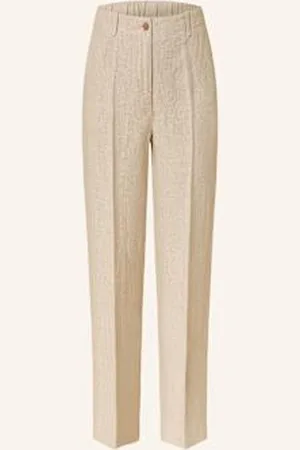 ROSSO35 Spodnie Marlena Z Lnu beige
