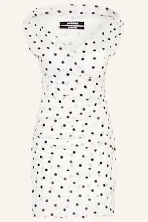 Jacquemus Sukienka Koktajlowa La Robe Rita Z Dodatkiem Jedwabiu weiss
