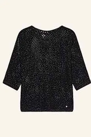 Brax Sweter Z Rękawami 3/4 Z Błyszczącą Przędzą schwarz