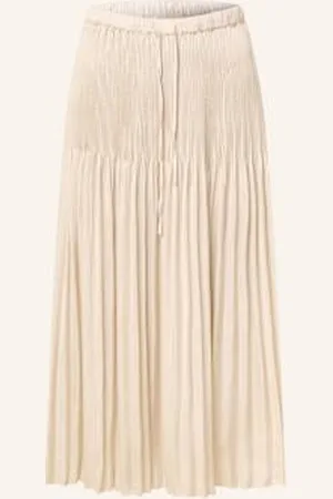 Opus Spódnica Plisowana Ribane Z Satyny beige