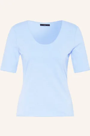 Oui T-Shirt Z Rękawem 3/4 blau