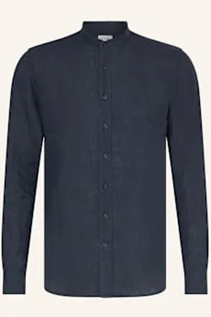 Profuomo Koszula Z Lnu Regular Fit blau
