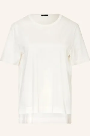 Joseph T-Shirt Z Mieszanki Materiałów beige
