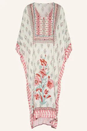 miss june Sukienki Letnie Typu Kaftan Z Cekinami weiss