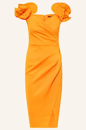 Lipsy London Sukienka Koktajlowa Z Wolantami orange