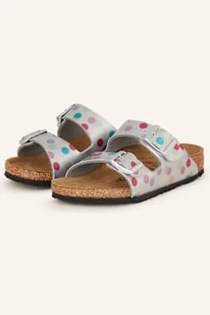 Birkenstock Klapki Arizona Birco-Flor Electric Metallic Dots silber
