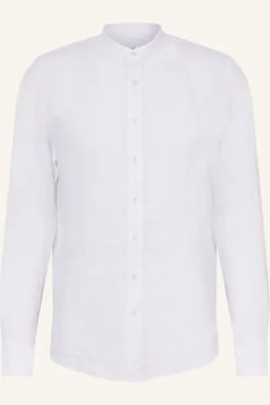 Profuomo Koszula Z Lnu Slim Fit weiss