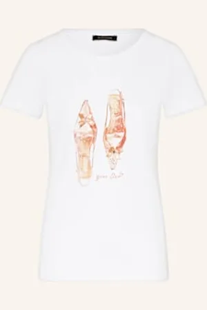 More & More T-Shirt Z Obszyciem Ozdobnymi Kamykami weiss