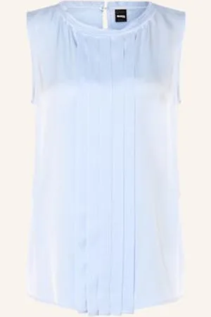 HUGO BOSS Bluzka Bez Rękawów Bemiula Z Jedwabiu blau