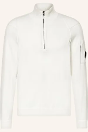 C.P. Company Sweter Typu Troyer weiss