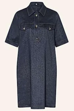 Riani Sukienka Koszulowa W Stylu Jeansowym Z Lnem blau