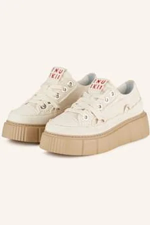 INUIKII Sneakersy Matilda Frayed Denim beige