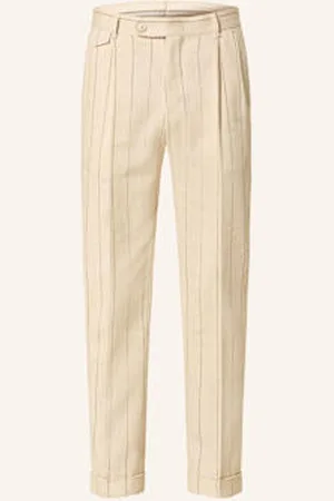 Windsor Spodnie Garniturowe Sapo Extra Slim Fit Z Lnem beige