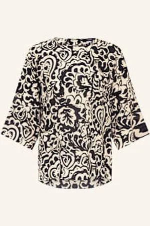 Max Mara Bluzka Ginnico Z Jedwabiu Z Rękawami 3/4 weiss