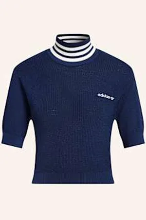 adidas Dzianinowa Koszulka Cropped blau